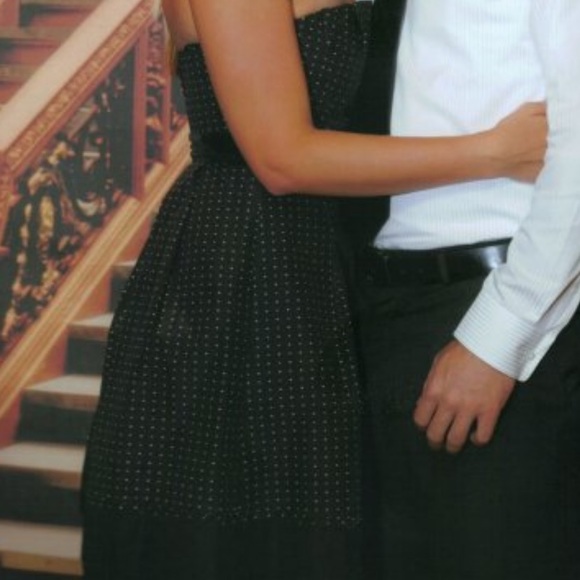 Bcbg maxazria Black midi dress with poko dots. - Picture 7 of 8